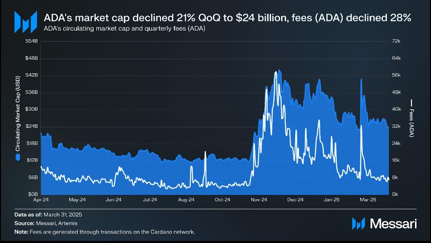 Cardano 2025年第一季度报告：去中心化治理全面落地，链上指标表现分化
